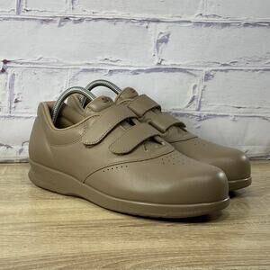 SAS Me Too Mocha Leather EZ Strap Walking Shoes Women's 9.5 M Comfort Sneakers